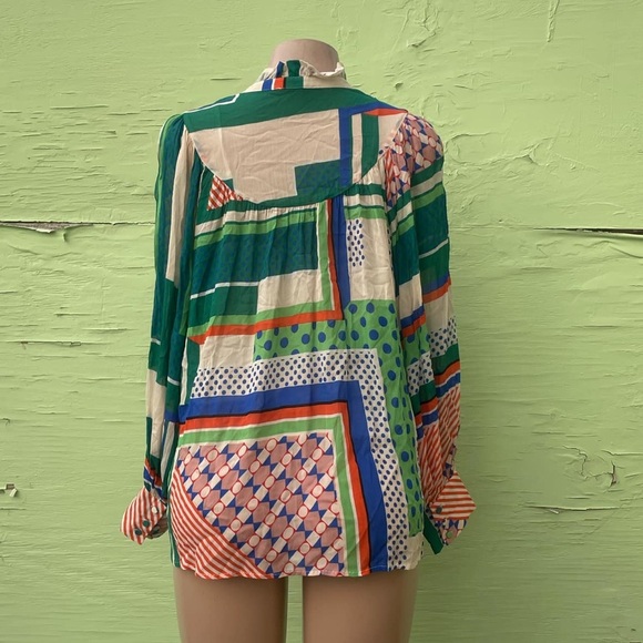 SUNCOO Multicolor Geometric Button Down Shirt - Picture 3 of 9